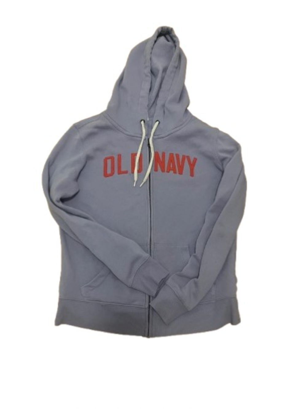 Old Navy Light Gray Full-Zip Hoodie with Red Logo